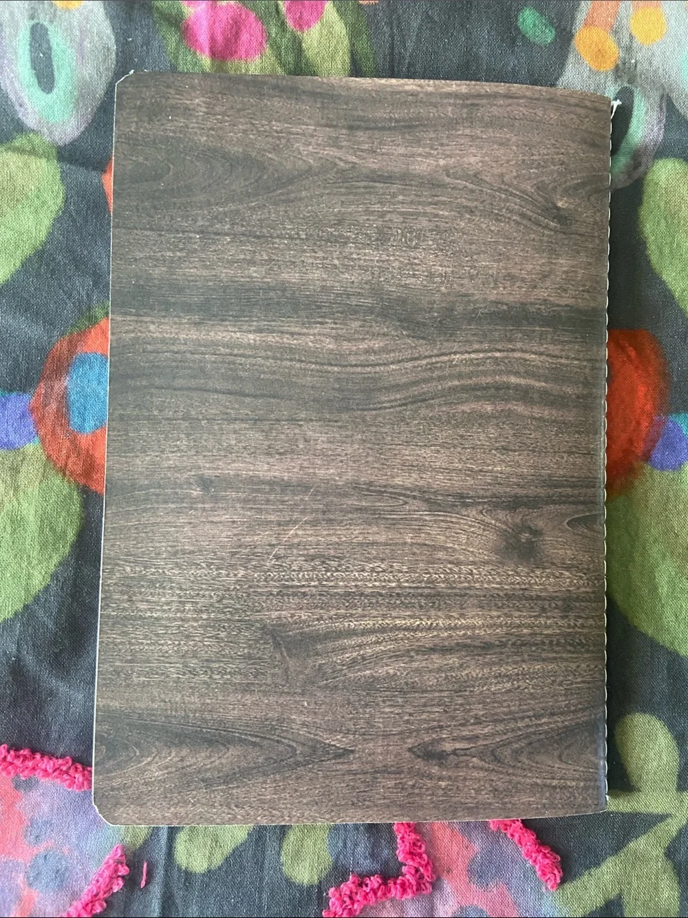 Wood-Grain 'NOTES' Notebook - Brown with 4 Pockets Brand New